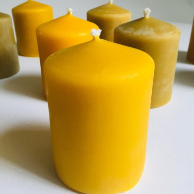 pillar beeswax candles with long burning time
