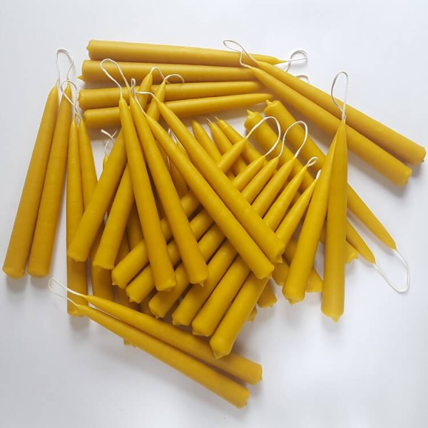 beeswax tapered candles