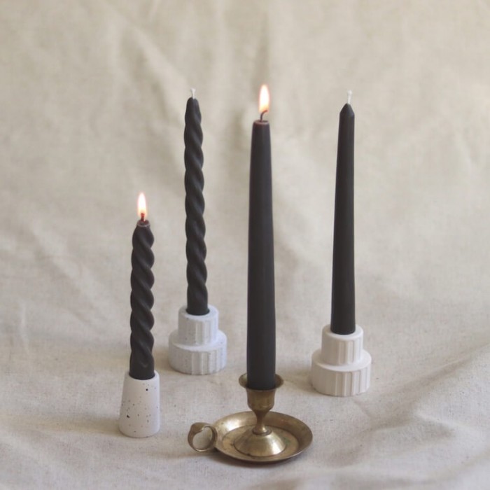dark grey dinner candles
