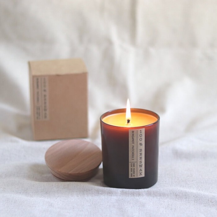sustainable candle in apothecary glass giftable